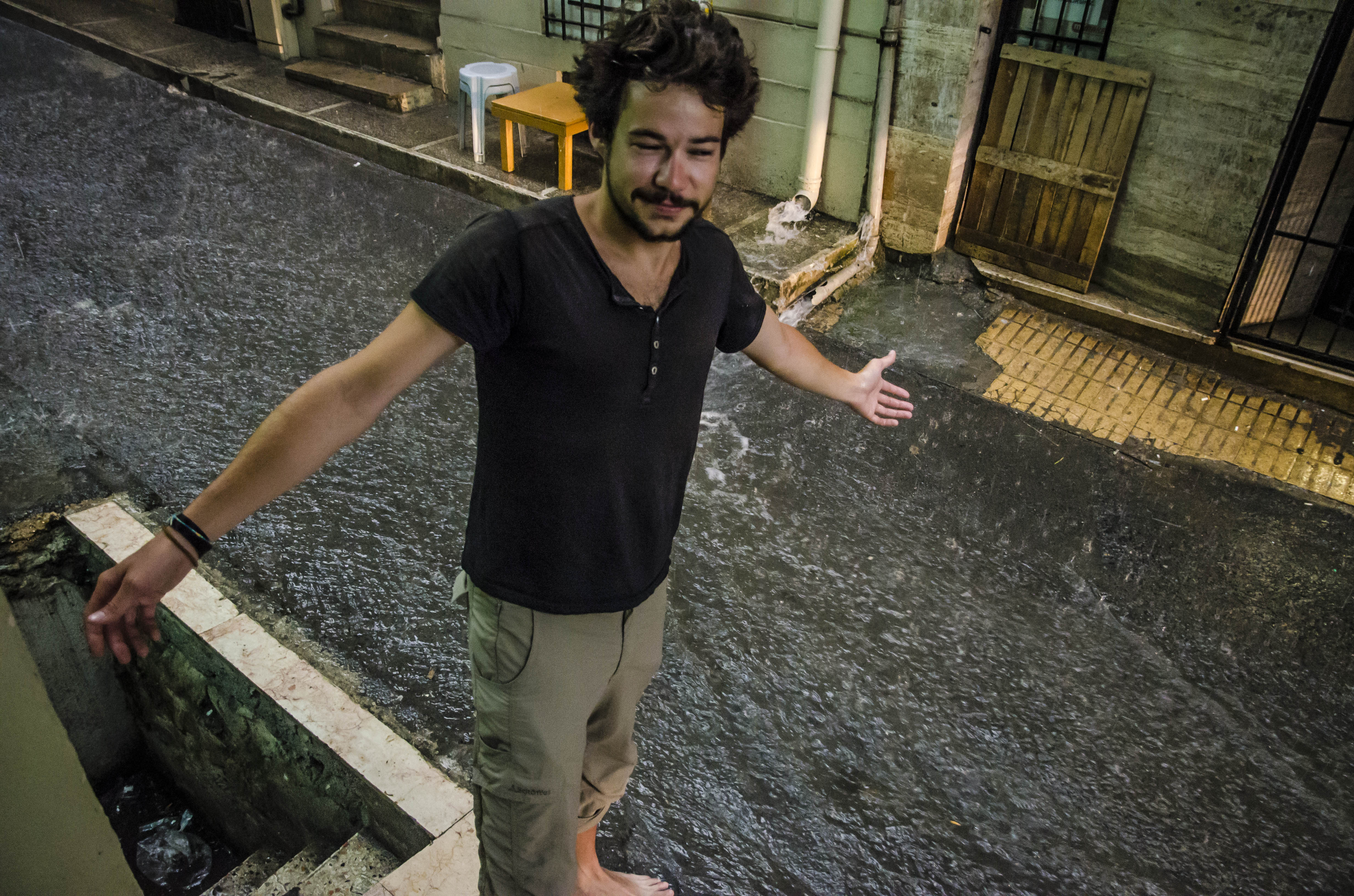 Galata West hostel, and the rain came