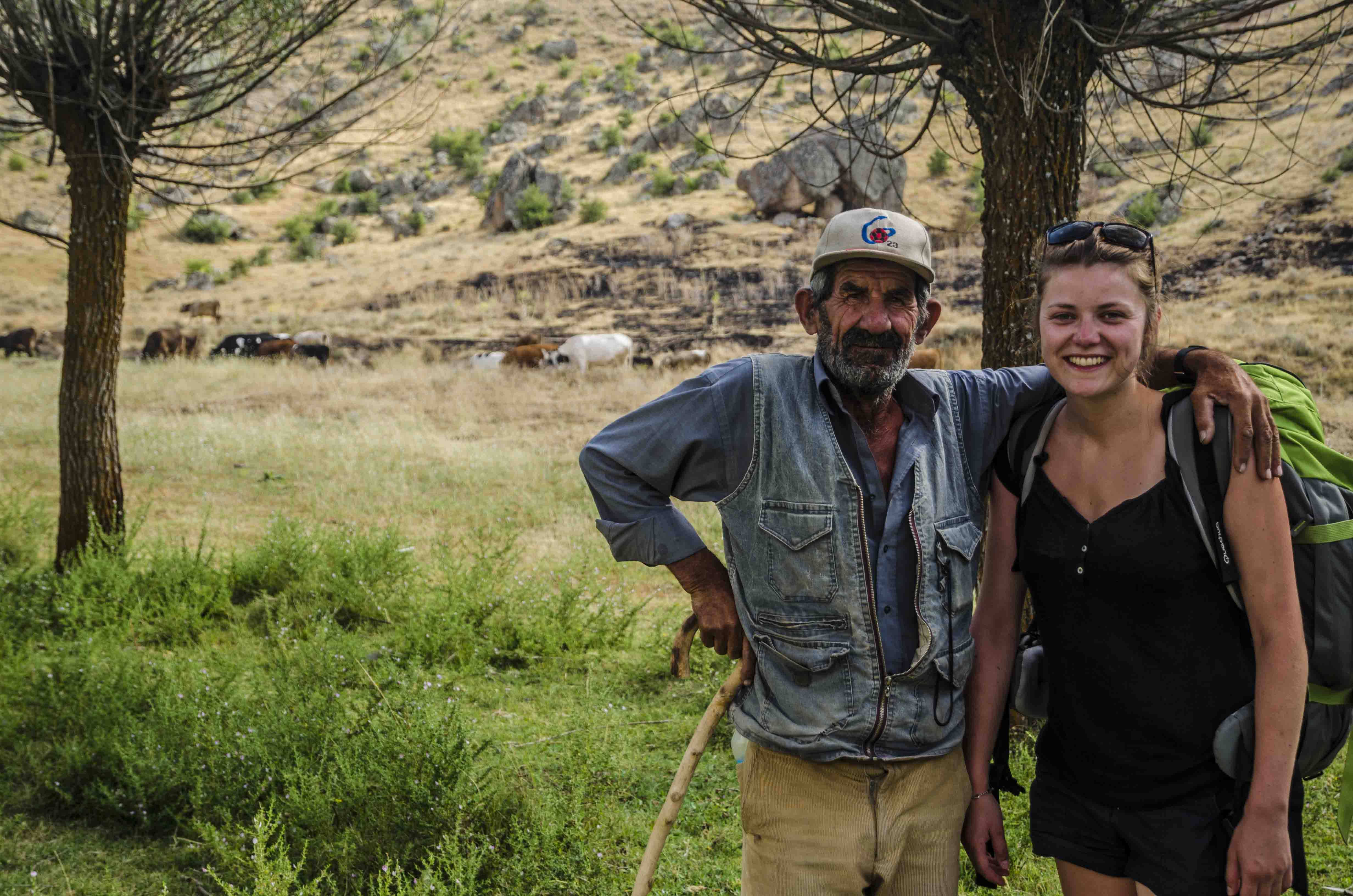 Marie and a real cow-boy in Ihlara valley