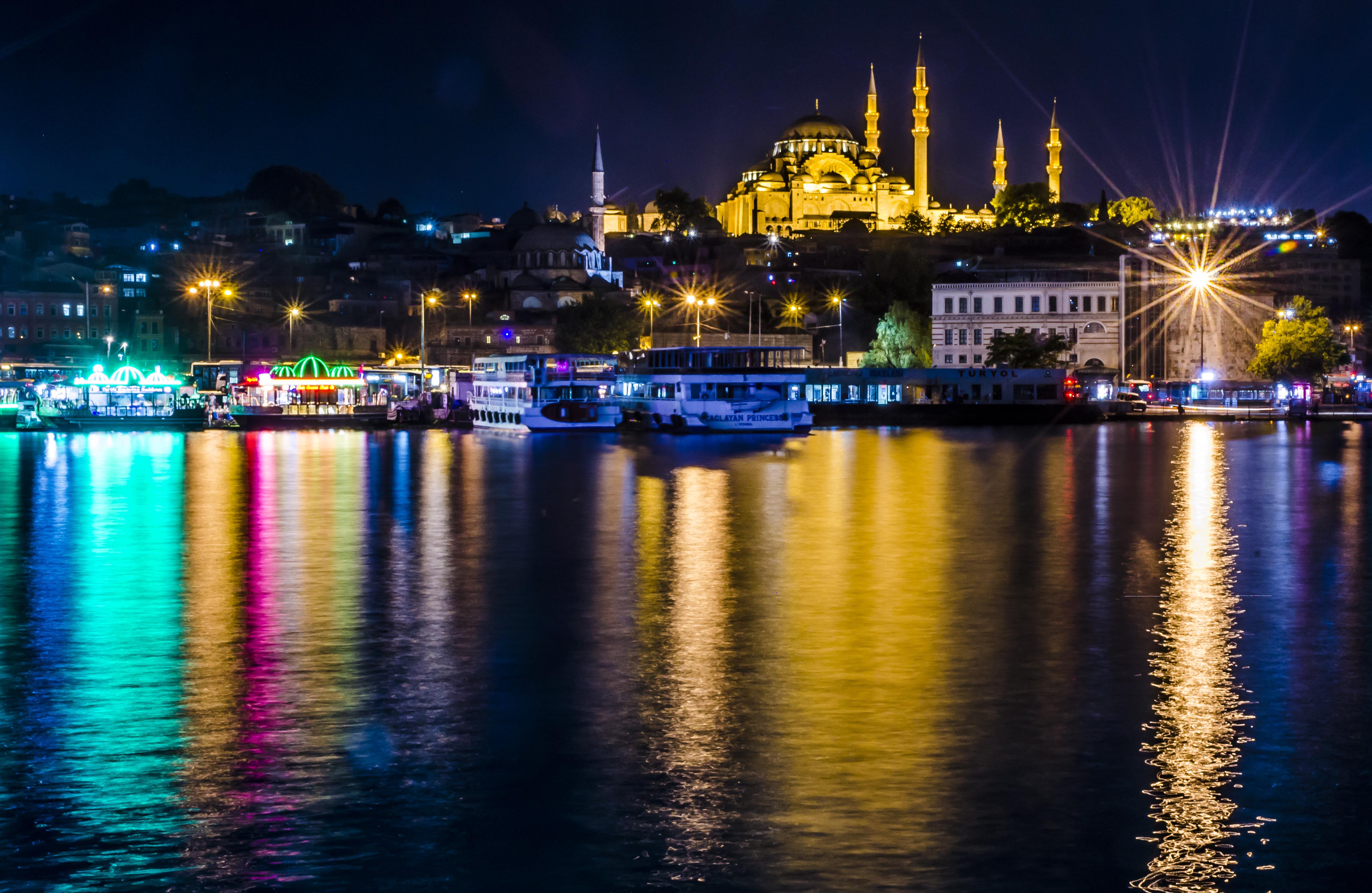 Istanbul by night, from galata bridge