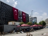 Taksim, and the culture center lost his coloreful flags
